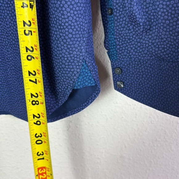 Ted Baker Endurance Purple Blue Print Long Sleeve Button Down Shirt Sz 16 34/35 - Picture 7 of 9